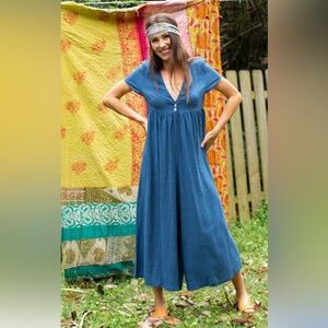 NATURAL LIFE Avery Wide Leg Linen Jumpsuit L/XL